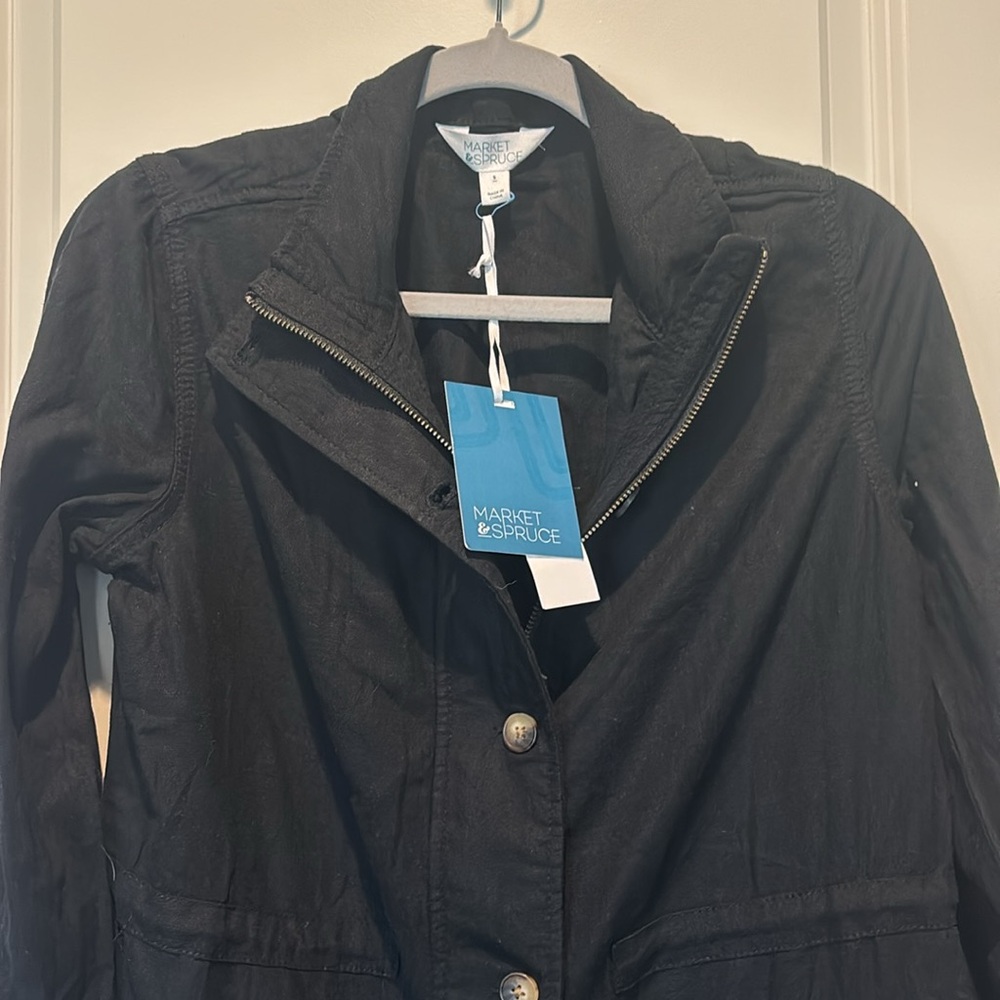 NWT Market & Spruce Linen blend Jacket.  Size Small but would fit a medium - Picture 2 of 5